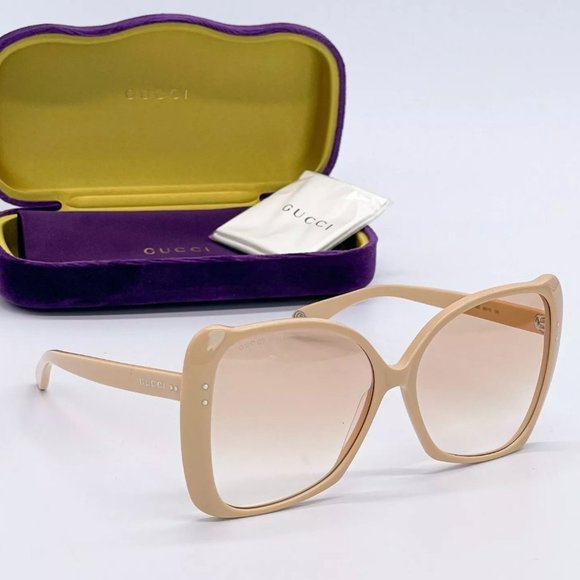Sale! New Gucci Women\'s 62mm Beige Sunglasses! main image 4